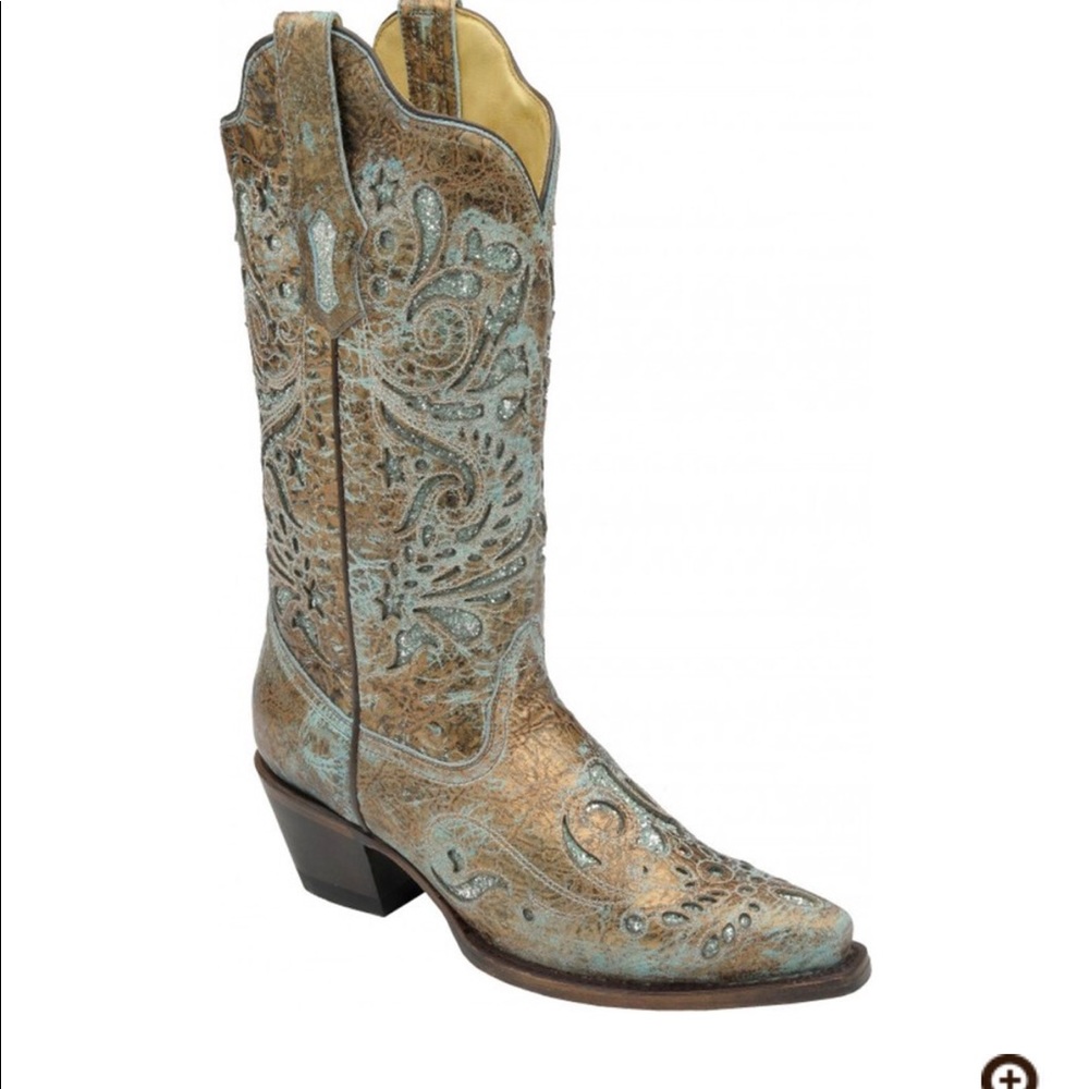 Corral Women's Turquoise Cowgirl Boots - Snip Toe - Picture 5 of 5